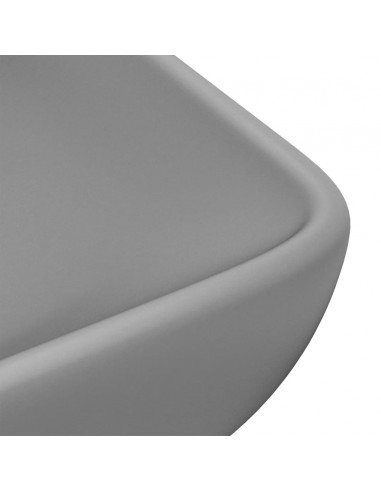 Lavabo Lusso Rettangolare Grigio Chiaro Opaco 71x38 cm Ceramica