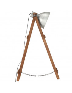 Lampade da Pavimento 3 pz Argento E27 in Massello di Mango 2