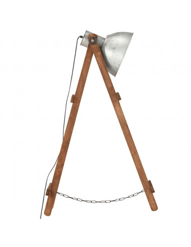 Lampade da Pavimento 3 pz Argento E27 in Massello di Mango