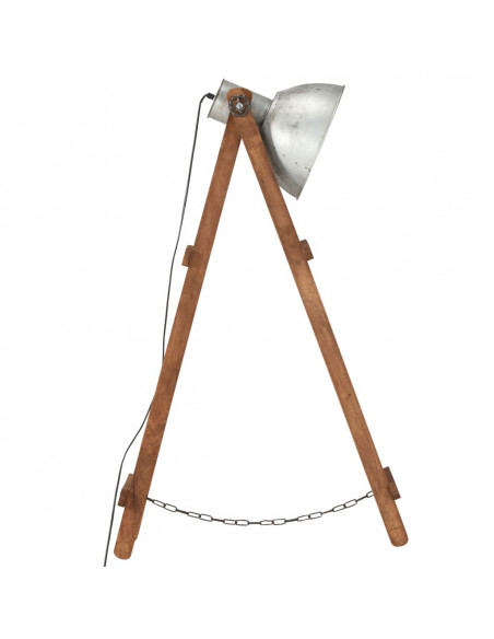 Lampade da Pavimento 3 pz Argento E27 in Massello di Mango