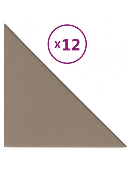 Pannelli Murali 12 pz Cappuccino 30x30 cm in Similpelle 0,54 m²