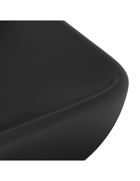 Lavandino Lusso Rettangolare Nero Opaco 71x38 cm in Ceramica