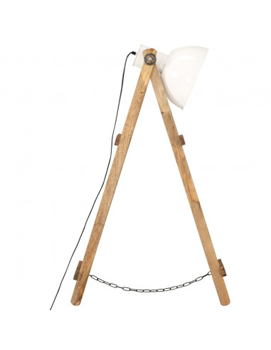 Lampade da Pavimento 3 pz Bianche E27 in Massello di Mango