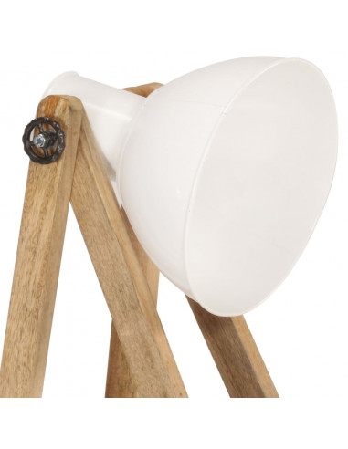 Lampade da Pavimento 3 pz Bianche E27 in Massello di Mango