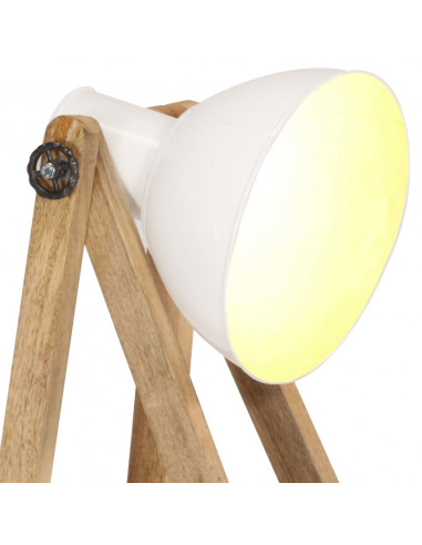 Lampade da Pavimento 3 pz Bianche E27 in Massello di Mango