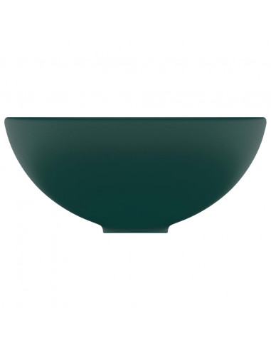 Lavandino Lusso Rotondo Verde Scuro Opaco 32,5x14 cm Ceramica