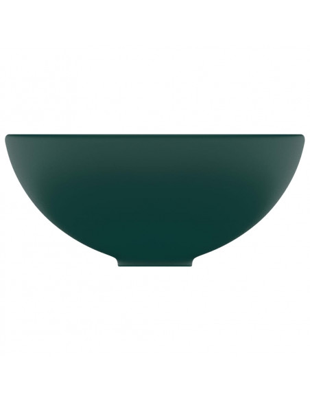 Lavandino Lusso Rotondo Verde Scuro Opaco 32,5x14 cm Ceramica