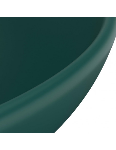 Lavandino Lusso Rotondo Verde Scuro Opaco 32,5x14 cm Ceramica