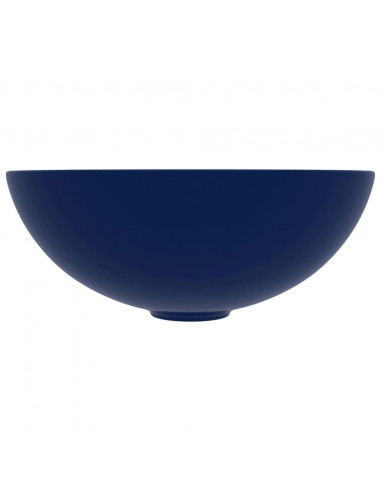 Lavandino da Bagno in Ceramica Blu Scuro Rotondo