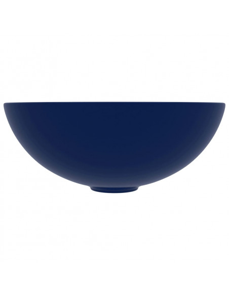 Lavandino da Bagno in Ceramica Blu Scuro Rotondo