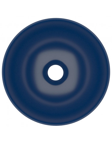 Lavandino da Bagno in Ceramica Blu Scuro Rotondo