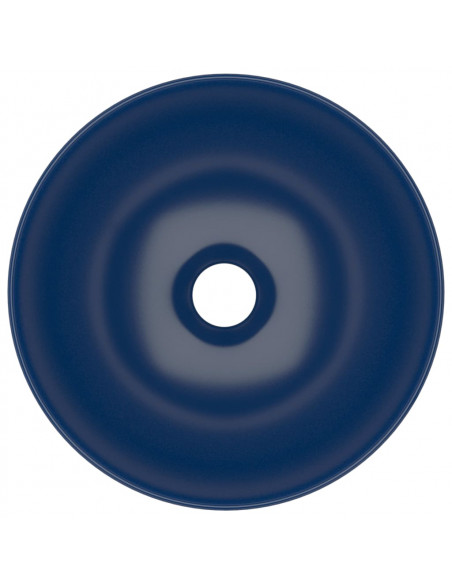 Lavandino da Bagno in Ceramica Blu Scuro Rotondo