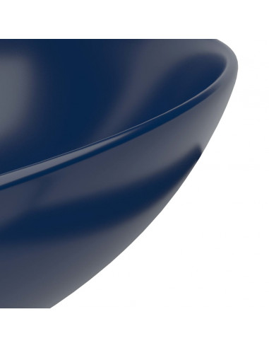 Lavandino da Bagno in Ceramica Blu Scuro Rotondo