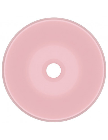 Lavandino Lusso Rotondo Rosa Opaco 40x15 cm in Ceramica