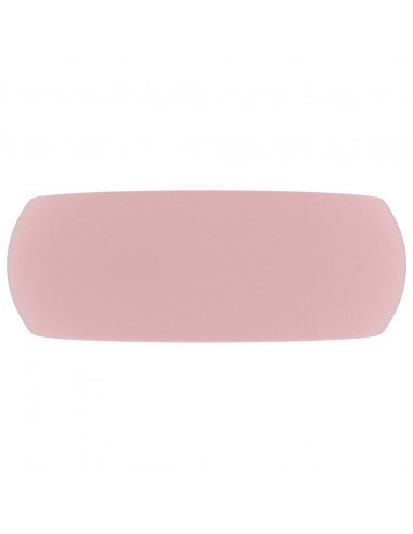 Lavandino Lusso Rotondo Rosa Opaco 40x15 cm in Ceramica