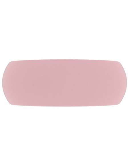 Lavandino Lusso Rotondo Rosa Opaco 40x15 cm in Ceramica