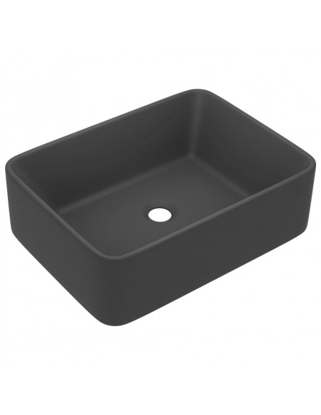 Lavandino Luxury Grigio Scuro Opaco 41x30x12 cm in Ceramica