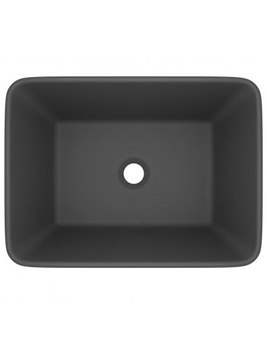 Lavandino Luxury Grigio Scuro Opaco 41x30x12 cm in Ceramica