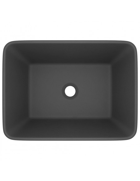 Lavandino Luxury Grigio Scuro Opaco 41x30x12 cm in Ceramica