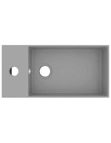 Lavandino con Troppopieno in Ceramica Grigio Chiaro