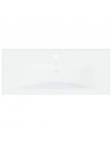 Lavabo da Incasso con Rubinetto 91x39x18 cm in Ceramica Bianco