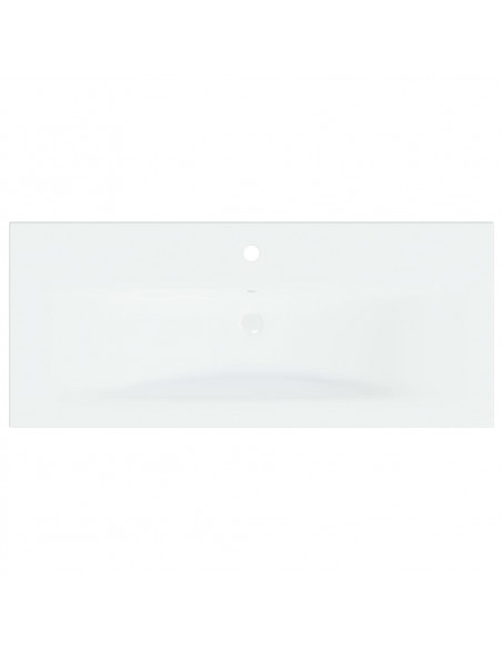 Lavabo da Incasso con Rubinetto 91x39x18 cm in Ceramica Bianco
