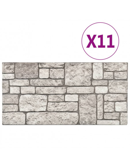 Pannelli Murali 3D con Design a Mattoni Grigio 11 pz EPS