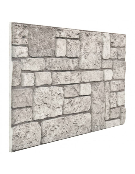 Pannelli Murali 3D con Design a Mattoni Grigio 11 pz EPS
