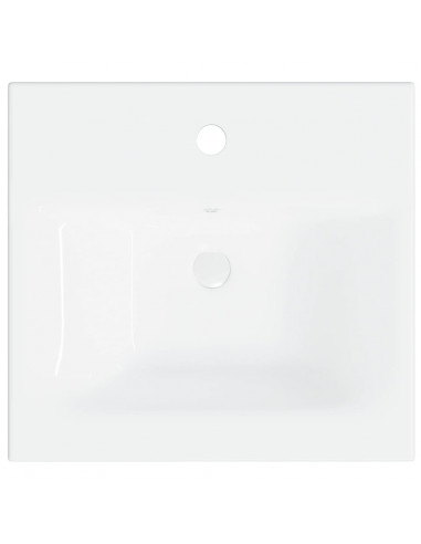 Lavabo da Incasso con Rubinetto 42x39x18 cm in Ceramica Bianco