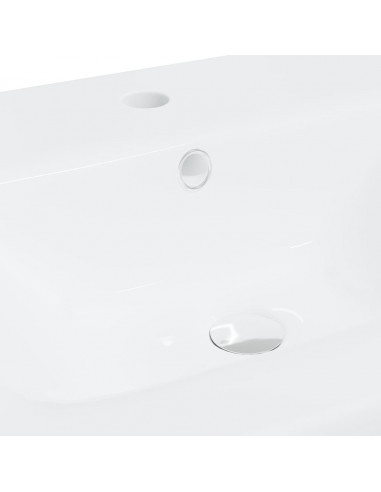 Lavabo da Incasso con Rubinetto 42x39x18 cm in Ceramica Bianco