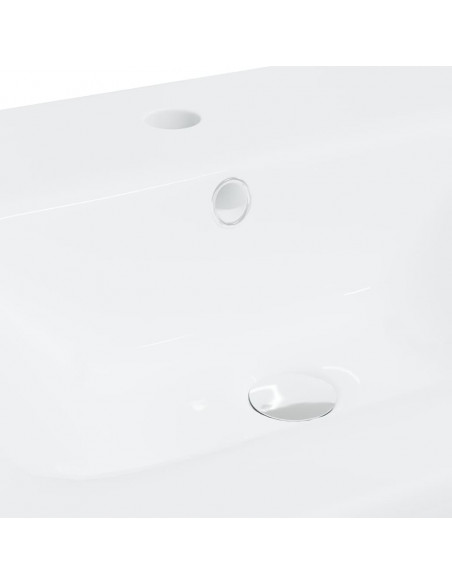 Lavabo da Incasso con Rubinetto 42x39x18 cm in Ceramica Bianco