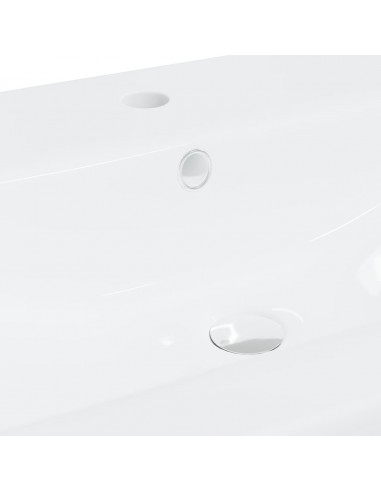 Lavabo da Incasso con Rubinetto 61x39x18 cm in Ceramica Bianco