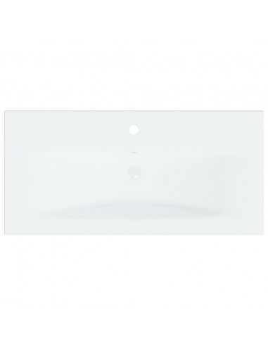 Lavabo da Incasso con Rubinetto 81x39x18 cm in Ceramica Bianco