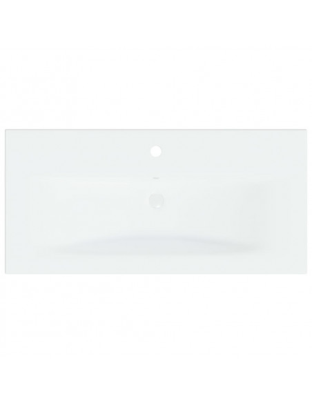 Lavabo da Incasso con Rubinetto 81x39x18 cm in Ceramica Bianco