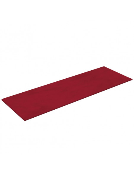 Pannelli Murali 12 pz Rosso Vino 90x30 cm Velluto 3,24 m²