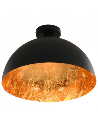 Lampadari 2 pz Nero e Oro Semi-Sferici E27