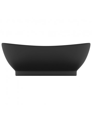 Lavandino con Troppopieno Ovale Nero Opaco 58,5x39cm Ceramica