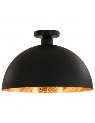 Lampadari 2 pz Nero e Oro Semi-Sferici E27