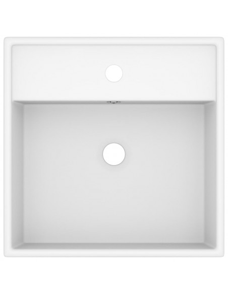 Lavabo Troppopieno Quadrato Bianco Opaco 41x41cm Ceramica