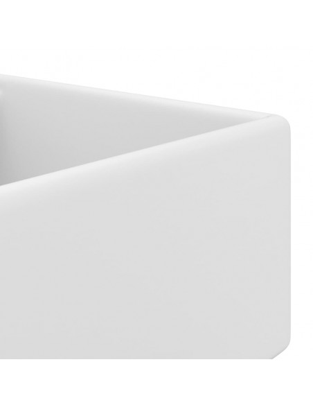 Lavabo Troppopieno Quadrato Bianco Opaco 41x41cm Ceramica