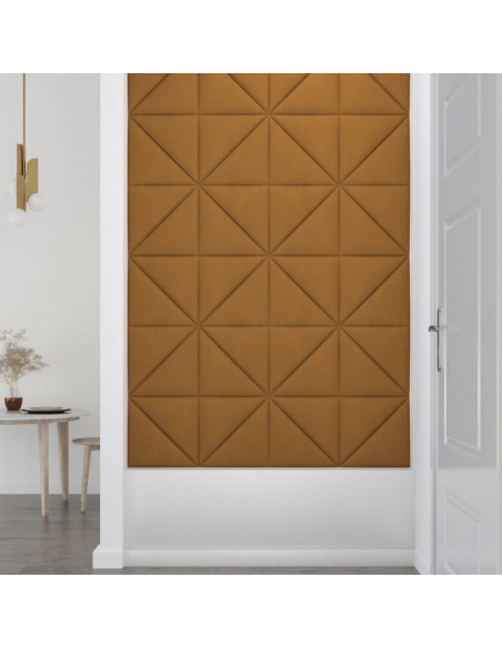 Pannelli Murali 12 pz Marroni 30x30 cm in Velluto 0,54 m²