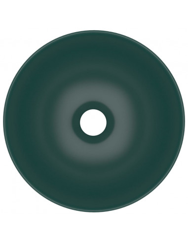 Lavandino da Bagno in Ceramica Verde Scuro Rotondo