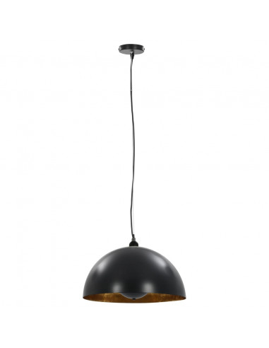 Lampadari 2 pz Nero e Oro Semi-Sferici 40 cm E27