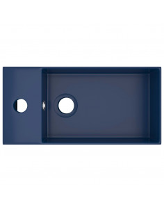 Lavandino con Troppopieno in Ceramica Blu Scuro 2