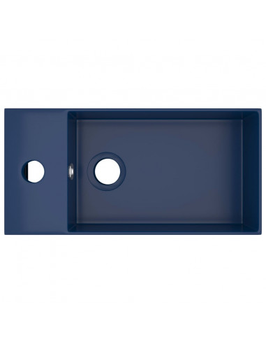 Lavandino con Troppopieno in Ceramica Blu Scuro