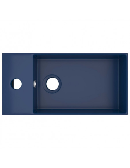 Lavandino con Troppopieno in Ceramica Blu Scuro