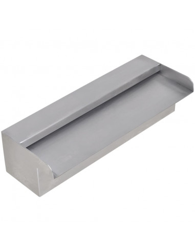 Fontana a Cascata per Giardino Rettangolare Acciaio Inox 30 cm