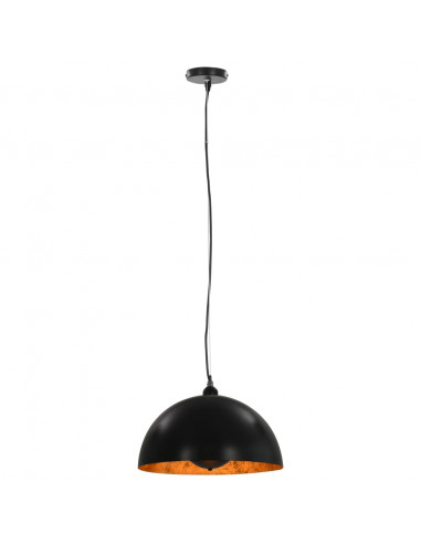 Lampadari 2 pz Nero e Oro Semi-Sferici 40 cm E27