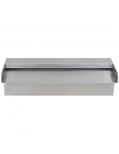 Fontana a Cascata per Giardino Rettangolare Acciaio Inox 30 cm