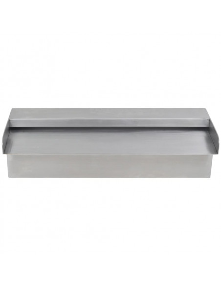 Fontana a Cascata per Giardino Rettangolare Acciaio Inox 30 cm